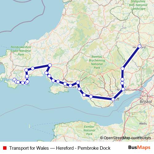 Transport for Wales rail Line Map