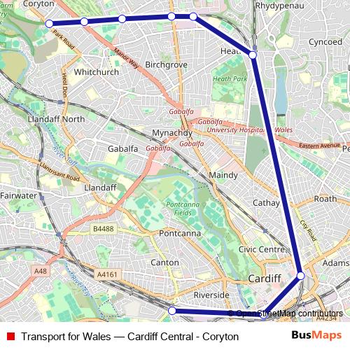 Transport for Wales rail Line Map