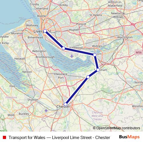 Transport for Wales rail Line Map