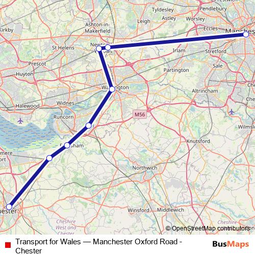 Transport for Wales rail Line Map