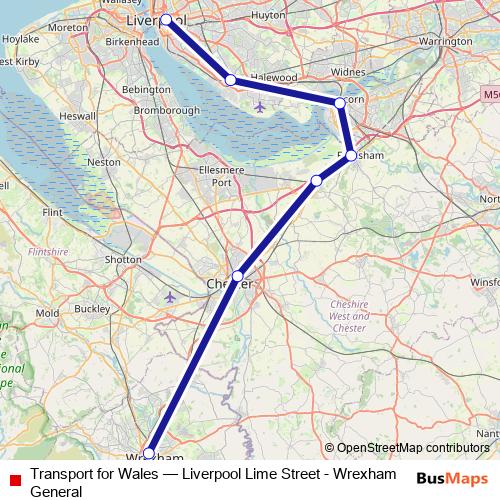 Transport for Wales rail Line Map