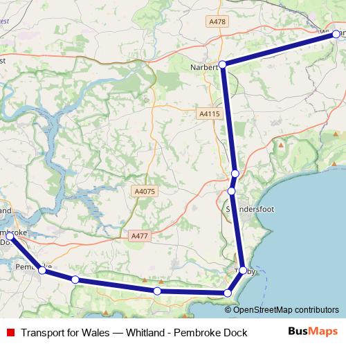 Transport for Wales rail Line Map