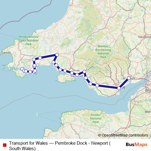 Transport for Wales rail Line Map