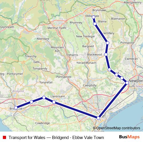 Transport for Wales rail Line Map