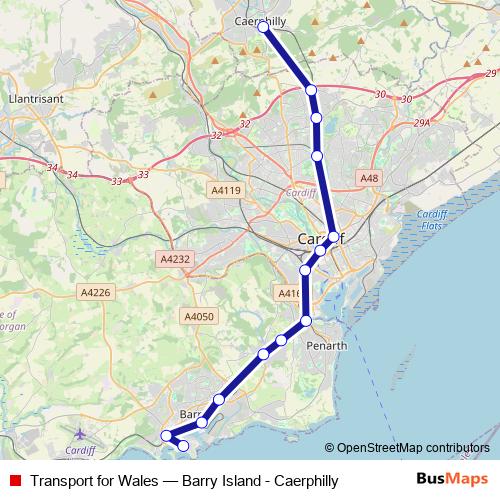 Transport for Wales rail Line Map