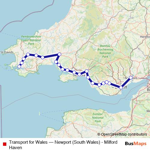 Transport for Wales rail Line Map