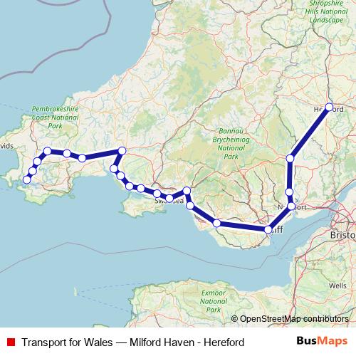 Transport for Wales rail Line Map