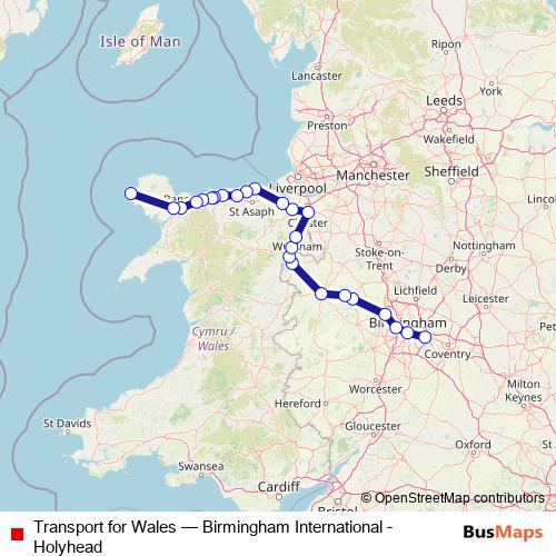 Transport for Wales rail Line Map