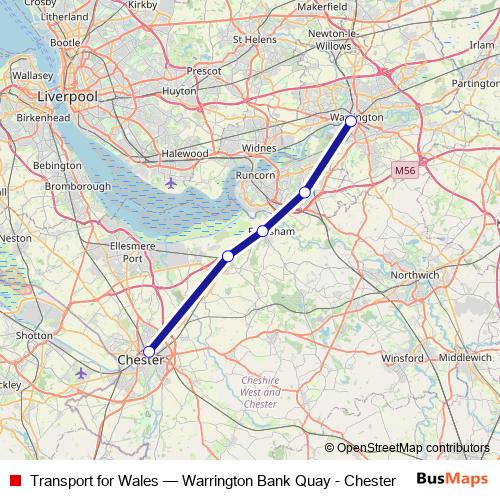 Transport for Wales rail Line Map