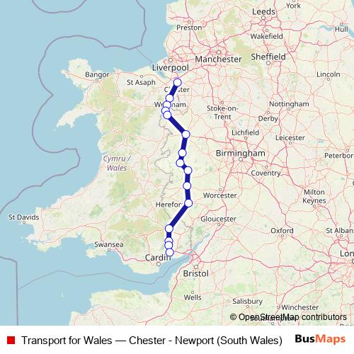 Transport for Wales rail Line Map