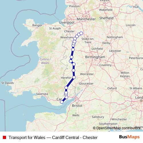 Transport for Wales rail Line Map