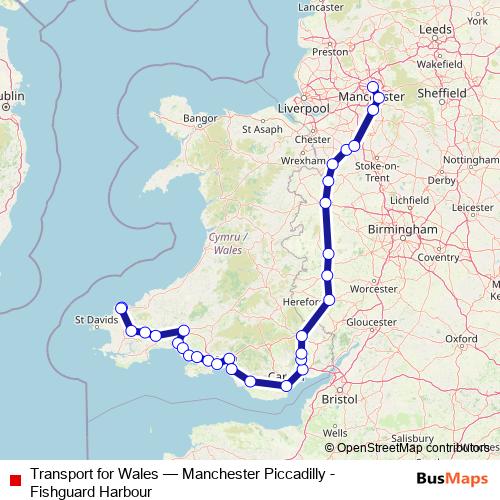 Transport for Wales rail Line Map