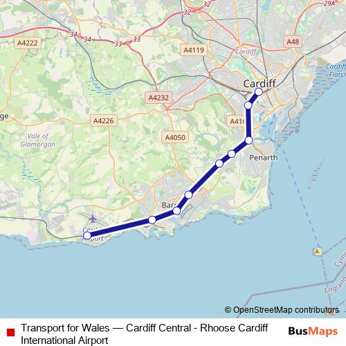 Transport for Wales rail Line Map