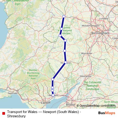 Transport for Wales rail Line Map