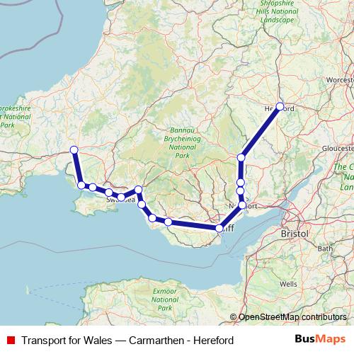 Transport for Wales rail Line Map