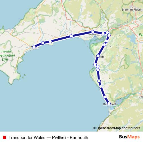 Transport for Wales rail Line Map
