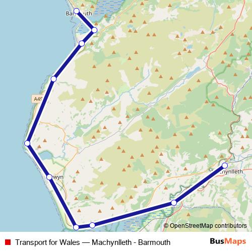 Transport for Wales rail Line Map