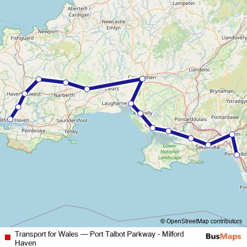 Transport for Wales rail Line Map