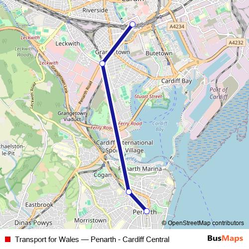 Transport for Wales rail Line Map