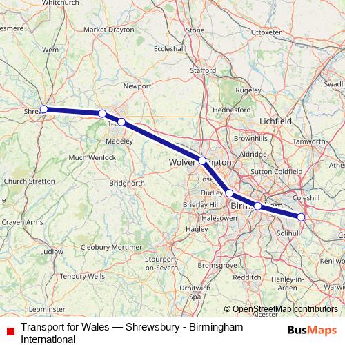 Transport for Wales rail Line Map