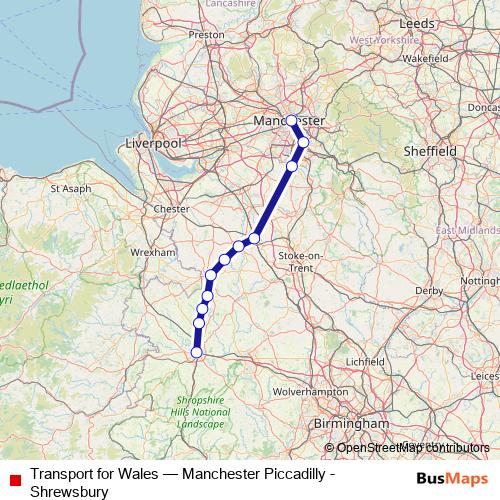 Transport for Wales rail Line Map