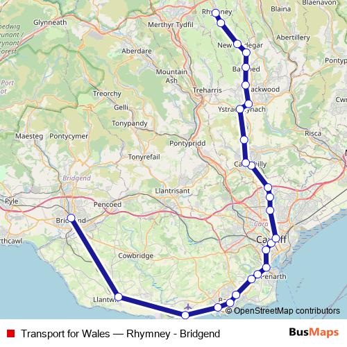 Transport for Wales rail Line Map