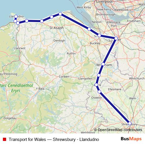 Transport for Wales rail Line Map