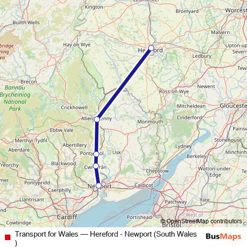 Transport for Wales rail Line Map