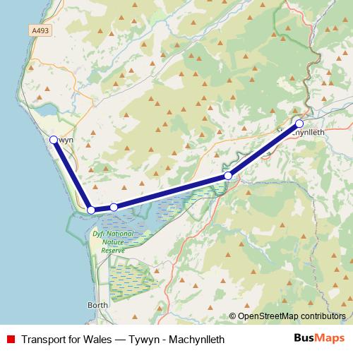Transport for Wales rail Line Map