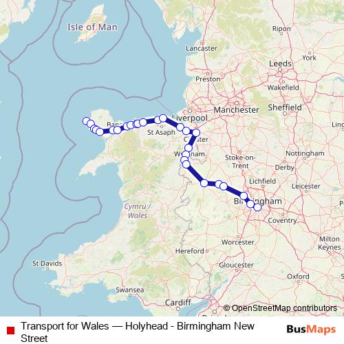Transport for Wales rail Line Map