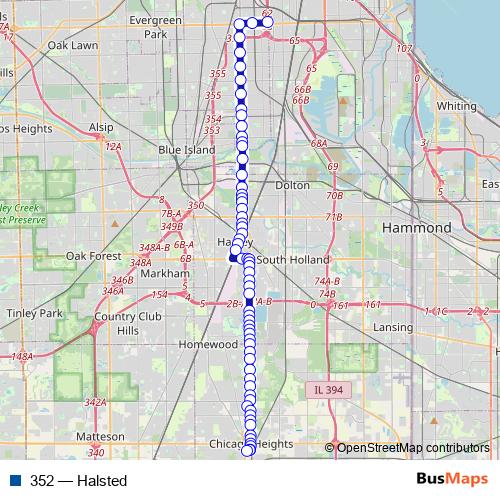 352 bus Line Map