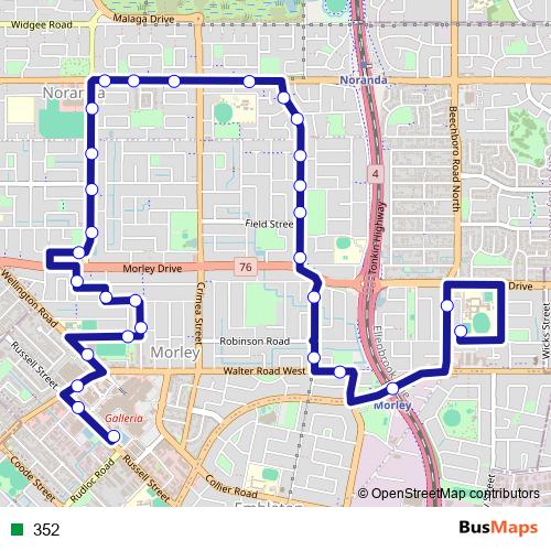 352 bus Line Map