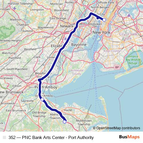 352 bus Line Map