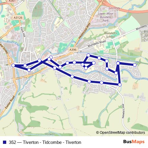 352 bus Line Map