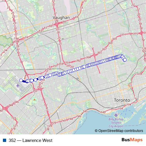 352 bus Line Map