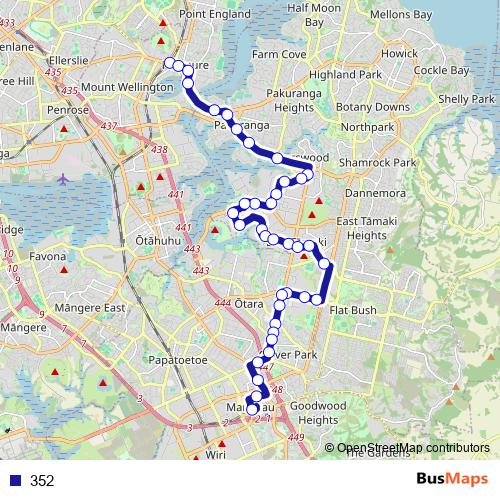 352 bus Line Map