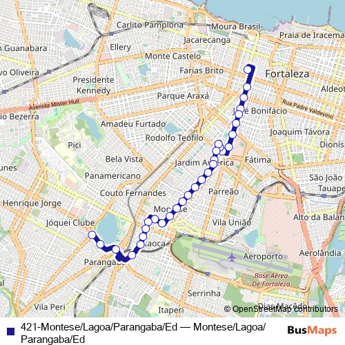 421-Montese/Lagoa/Parangaba/Ed bus Line Map