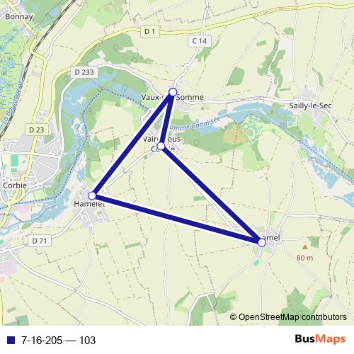 7-16-205 bus Line Map