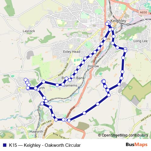 K15 bus Line Map