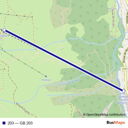 203 cable-car Line Map