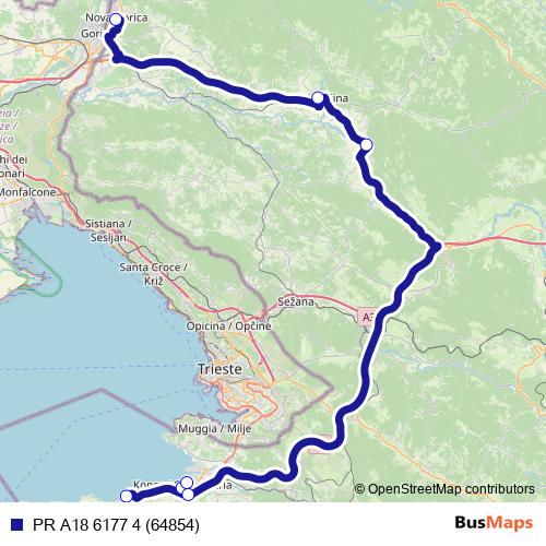 PR A18 6177 4 (64854) bus Line Map