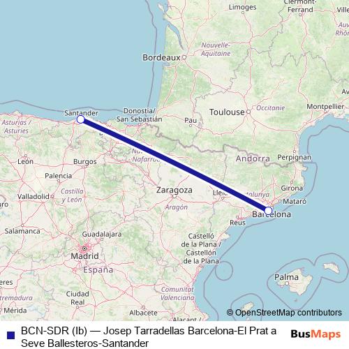 BCN-SDR (Ib) air Line Map