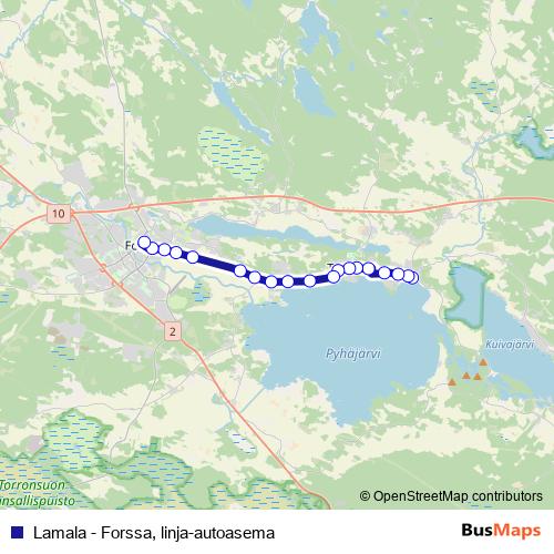 Lamala - Forssa, linja-autoasema bus Line Map