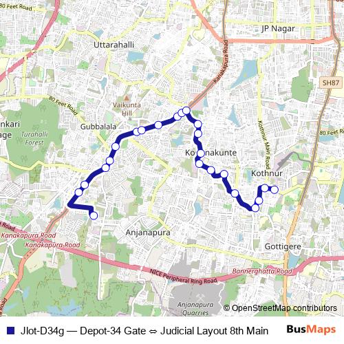 Jlot-D34g bus Line Map