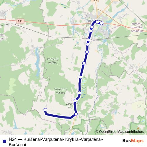 N24 bus Line Map