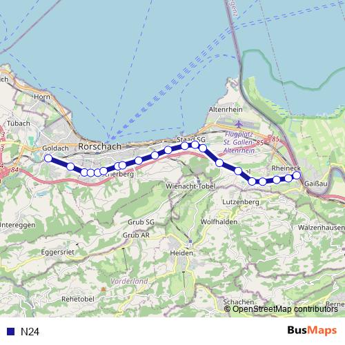 N24 bus Line Map