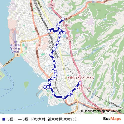 3坂口 bus Line Map