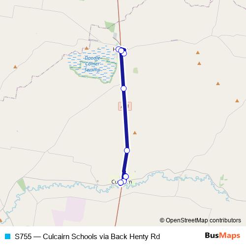 S755 bus Line Map