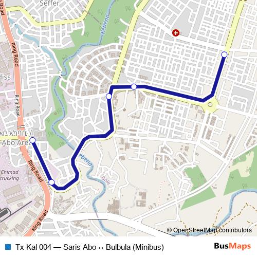 Tx Kal 004 bus Line Map