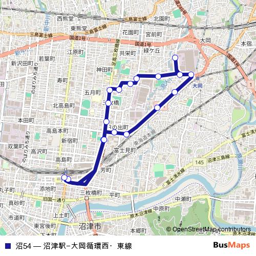 沼54 bus Line Map